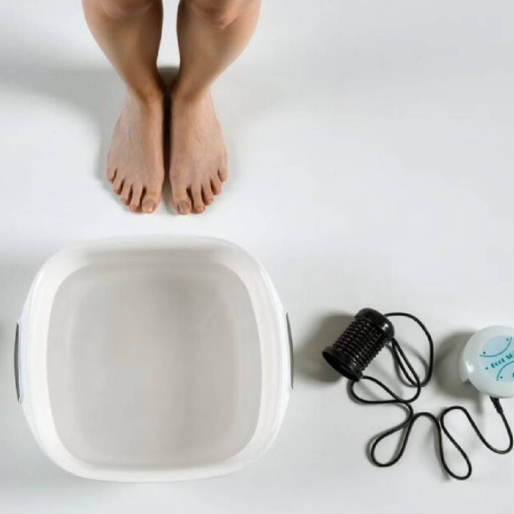 Ionic detox foot bath setup used for wellness support.