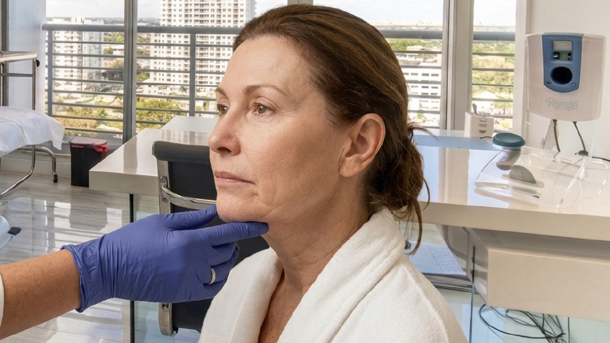 Double chin treatment options without surgery to refine jawline and neck contour